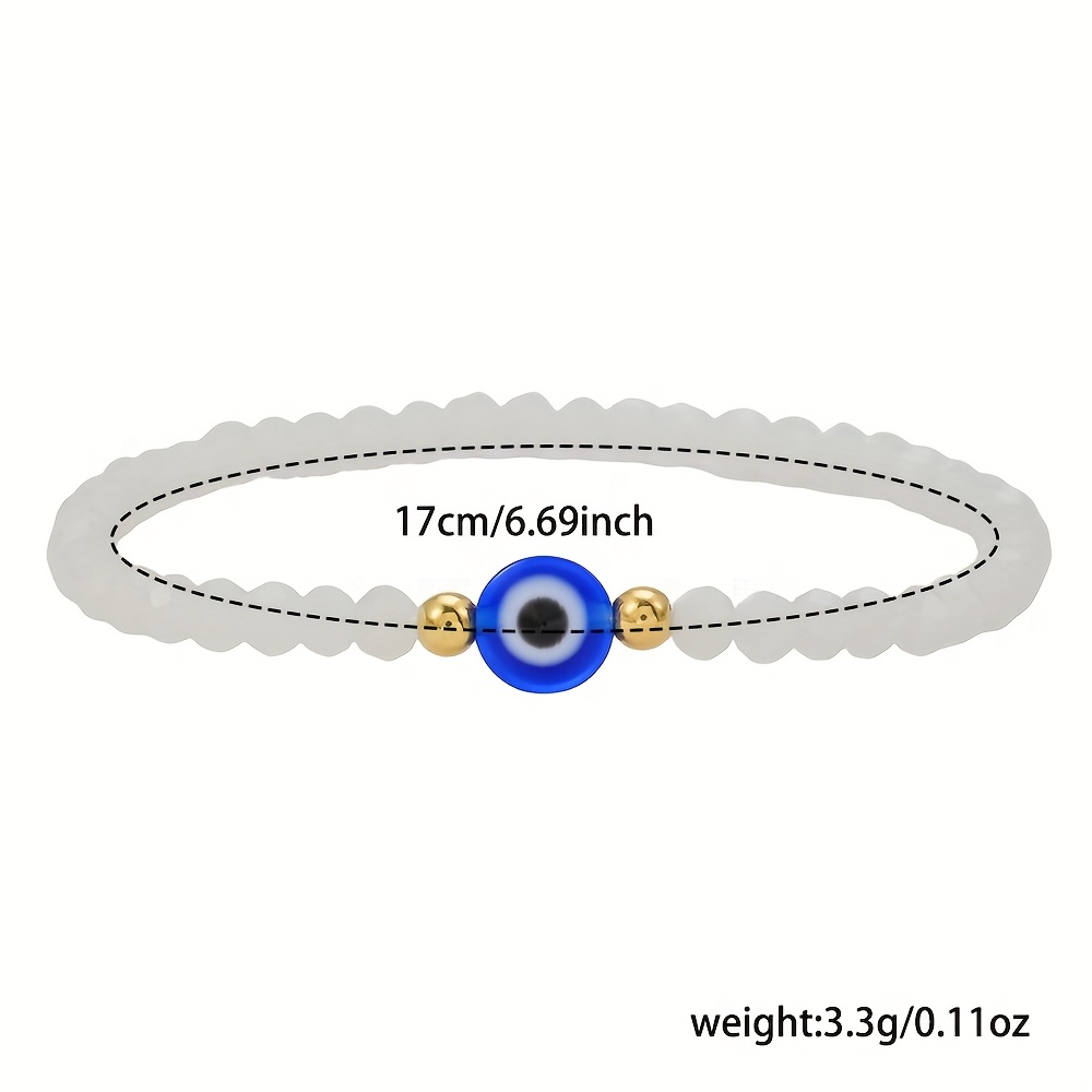 Women's Devil's Eye Beaded Elastic Bracelet, Stretchable
